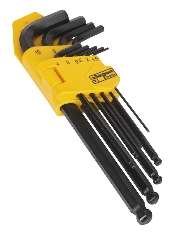 Ball-End Hex Key Set 9pc Long Metric