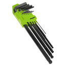 Sealey Siegen Imperial Extra-Long Ball-End Hex Key Set 9pc S01099