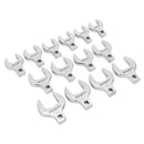Sealey Siegen Crow's Foot Open End Spanner Set 1/2"Sq Drive 14pc S01109