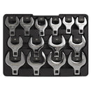 Sealey Siegen Crow's Foot Open End Spanner Set 1/2"Sq Drive 14pc S01109