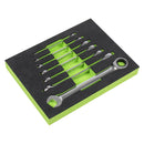 Sealey Siegen Combination Ratchet Spanner Set with Tool Tray 7pc S01142