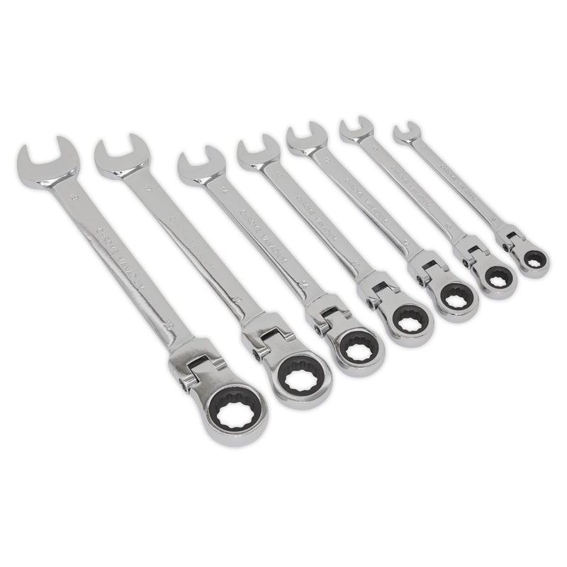 Sealey Siegen Flexi-Head Combination Ratchet Spanner Set 7pc S01143