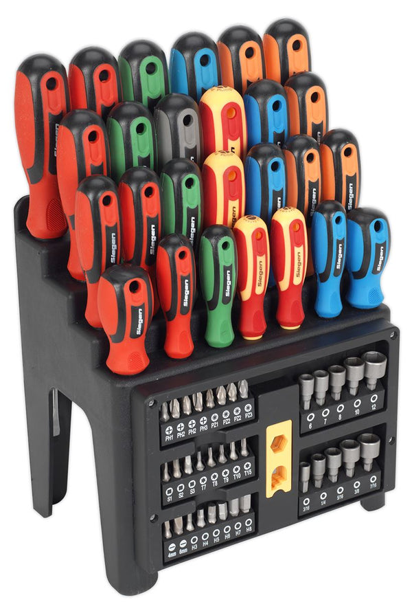 Hammer-Thru Screwdriver, Bit & Nut Driver Set 61pc