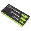 Sealey Telescopic Ratchet Wrench 3pc 3/8" 1/4" 1/2" Long Flexi Head S01297