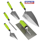 SEALEY TROWEL SET 5PC PLASTERING SOFT GRIP TRADESMAN BRICK POINTING S01300