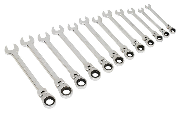 Sealey Siegen Flexi-Head Ratchet Combination Spanner Set 12pc S0635