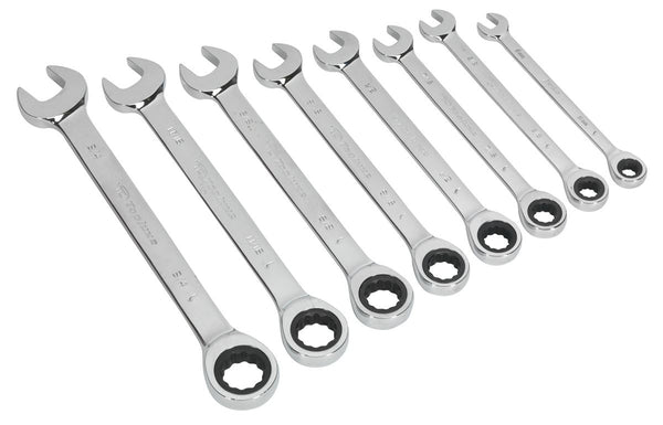 Combination Ratchet Spanner Set 8pc Imperial