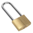 Sealey Siegen Brass Body Padlock with Brass Cylinder Long Shackle 40mm S0989