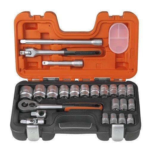 BAHCO  Socket Set 24 Piece 1/2" Metric Ratchet Extension & Heavy Duty Case S240