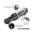 Sealey Super Stubby Air Ratchet Wrench 1/4"Sq Drive SA230