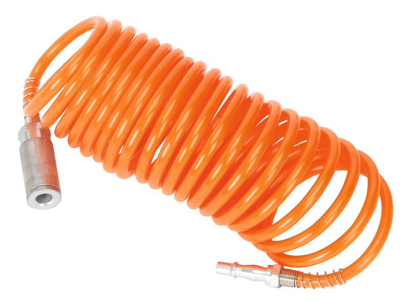 PE Coiled Air Hose 5m x �5mm with Couplings