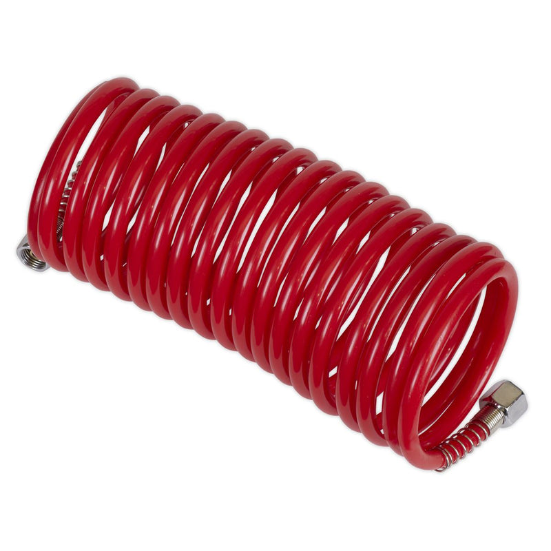 PE Coiled Air Hose 5m x �5mm with 1/4"BSP Unions