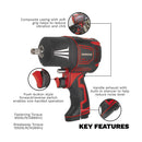 Sealey Premier Twin Hammer Composite Air Impact Wrench 1/2"Sq Drive SA6006