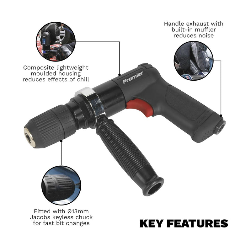 Air Drill �13mm with Keyless Chuck Composite Reversible - Premier