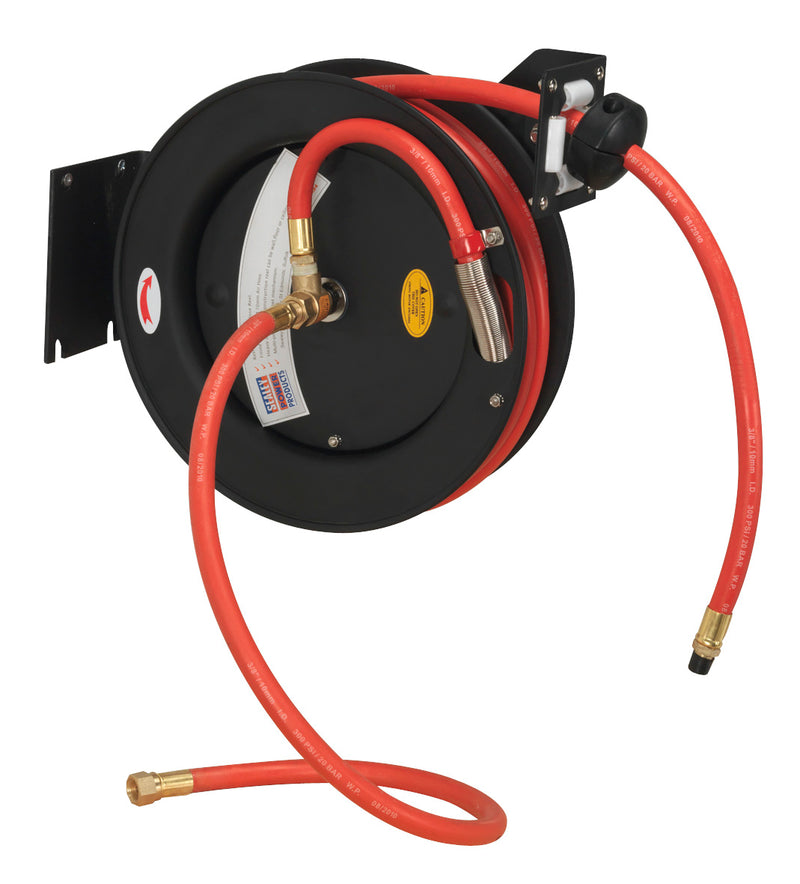 Retractable Air Hose Steel Reel 8m �10mm ID Rubber Hose