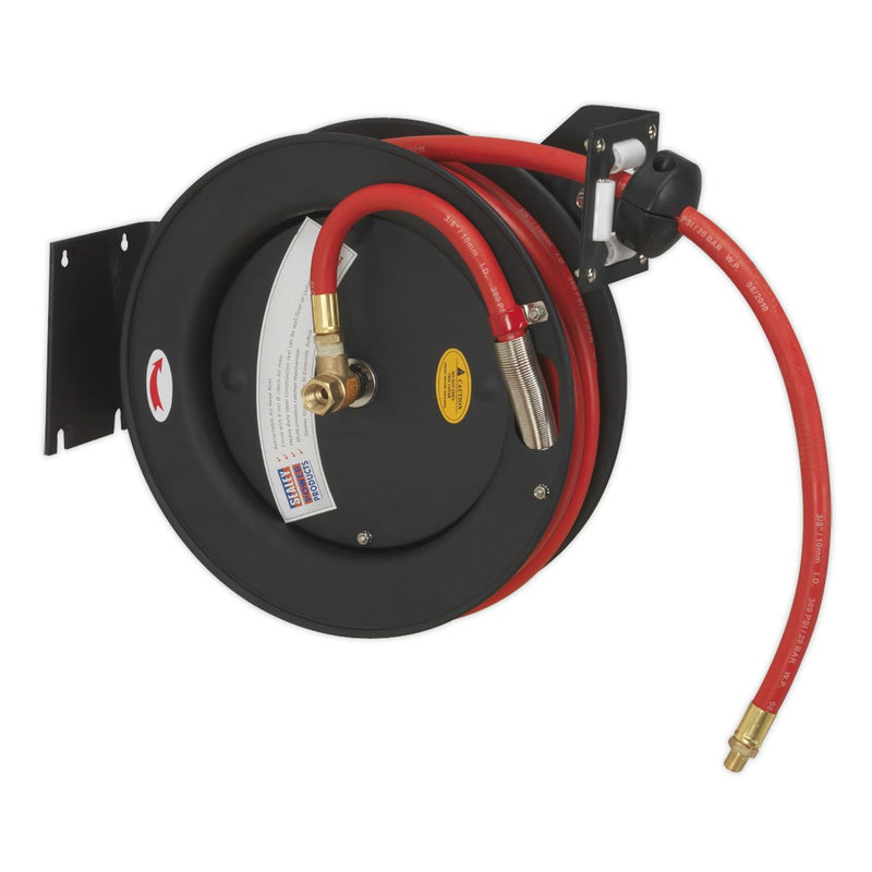 Retractable Air Hose Steel Reel 8m �10mm ID Rubber Hose