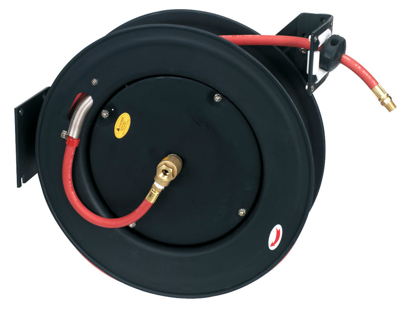 Retractable Air Hose Steel Reel 20m �10mm ID Rubber Hose