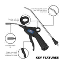 Sealey Air Blow Gun Kit with 1/4"BSP Air Inlet & Safety Nozzle 4pc SA914