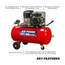 Sealey 100L Belt Drive Air Compressor with Cast Cylinders & Wheels 3.5hp SAC1103B