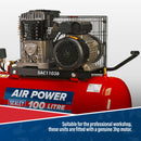 Sealey 100L Belt Drive Air Compressor with Cast Cylinders & Wheels 3.5hp SAC1103B