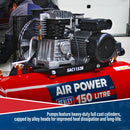 Sealey 150L Belt Drive Air Compressor with Cast Cylinders & Wheels 3.5hp SAC1153B