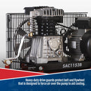 Sealey 150L Belt Drive Air Compressor with Cast Cylinders & Wheels 3.5hp SAC1153B