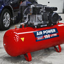 Sealey 150L Belt Drive Air Compressor with Cast Cylinders & Wheels 3.5hp SAC1153B