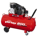Sealey 200L Belt Drive Air Compressor with Cast Cylinders & Wheels 3.5hp SAC1203B