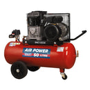Sealey 50L Belt Drive Air Compressor with Cast Cylinders & Wheels 3.5hp SAC1503B