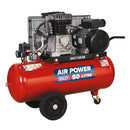 Sealey 50L Belt Drive Air Compressor with Cast Cylinders & Wheels 3.5hp SAC1503B