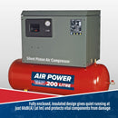 Sealey 200L Low Noise Belt Drive Air Compressor with Cast Cylinders 3hp SAC2203BLN