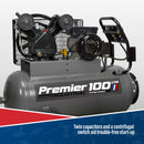 Sealey Premier 100L Belt Drive Air Compressor with Front Control Panel 3hp SAC3103B
