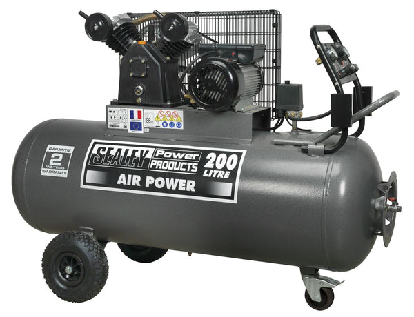 Air Compressor 200L Belt Drive 3hp with Front Control Panel