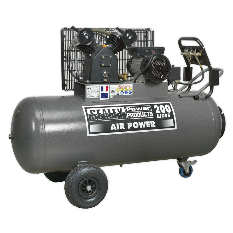 Air Compressor 200L Belt Drive 3hp with Front Control Panel