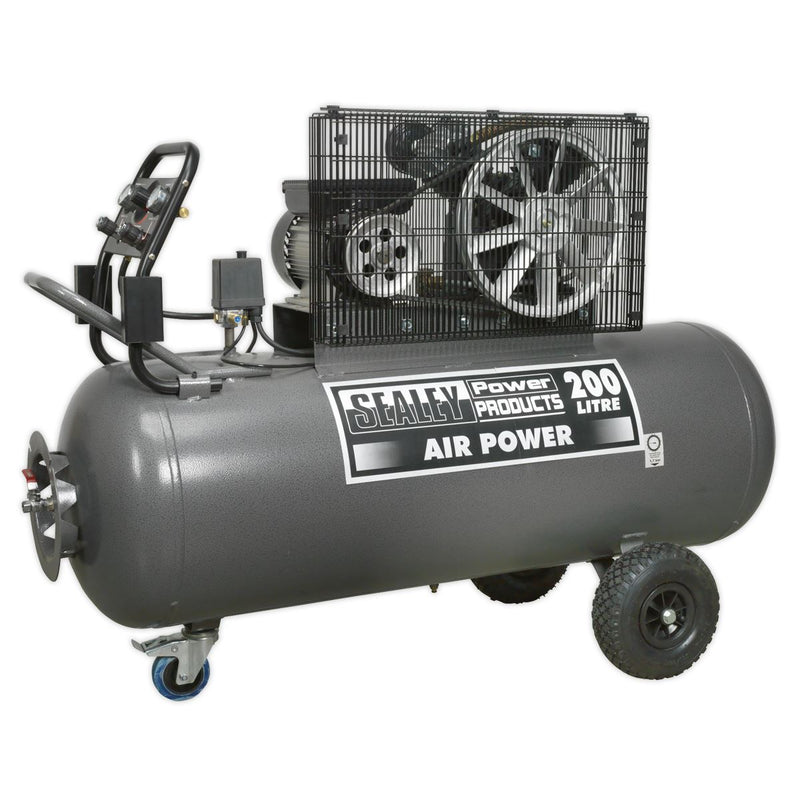 Air Compressor 200L Belt Drive 3hp with Front Control Panel