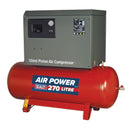 Sealey 270L Low Noise Belt Drive Air Compressor with Cast Cylinders 7.5hp 2-Stage SAC72775BLN
