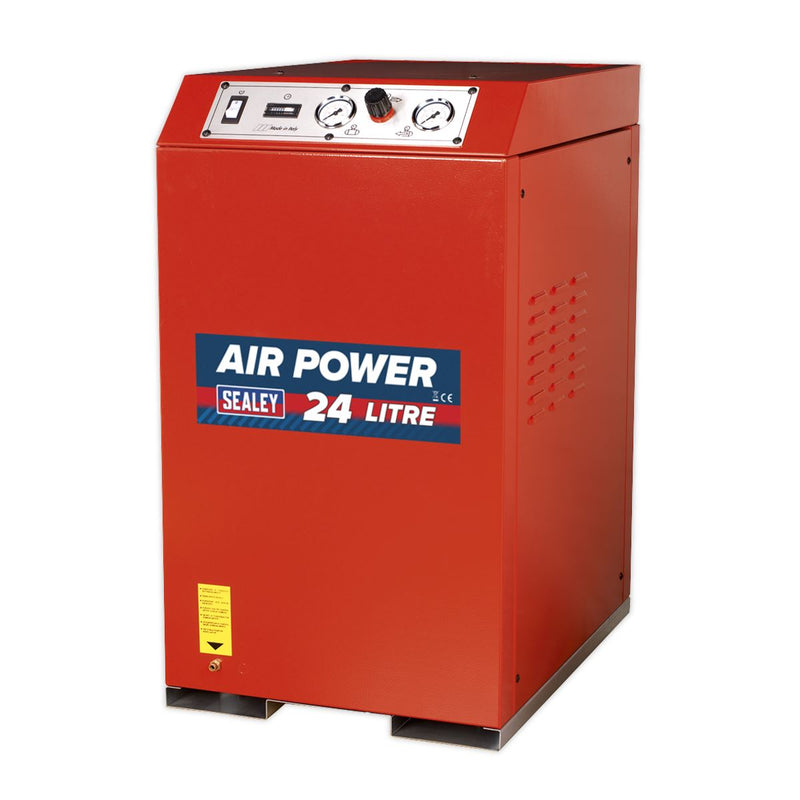 Air Compressor 24L V-Twin Direct Drive 2.5hp Cabinet Low Noise