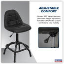 Sealey Premier Industrial Pneumatic Workshop Stool with Adjustable Height Swivel Seat & Back Rest SCR01B