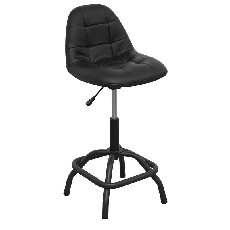 Premier Industrial Pneumatic Workshop Stool with Adjustable Height Swivel Seat & Back Rest