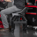 Sealey Premier Industrial Pneumatic Creeper Stool with Adjustable Height Swivel Seat & Back Rest SCR03B