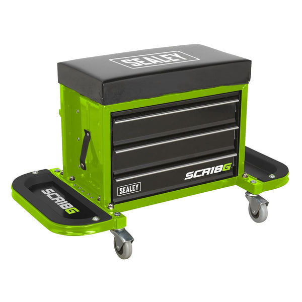 Mechanic's Utility Seat & Toolbox - Green