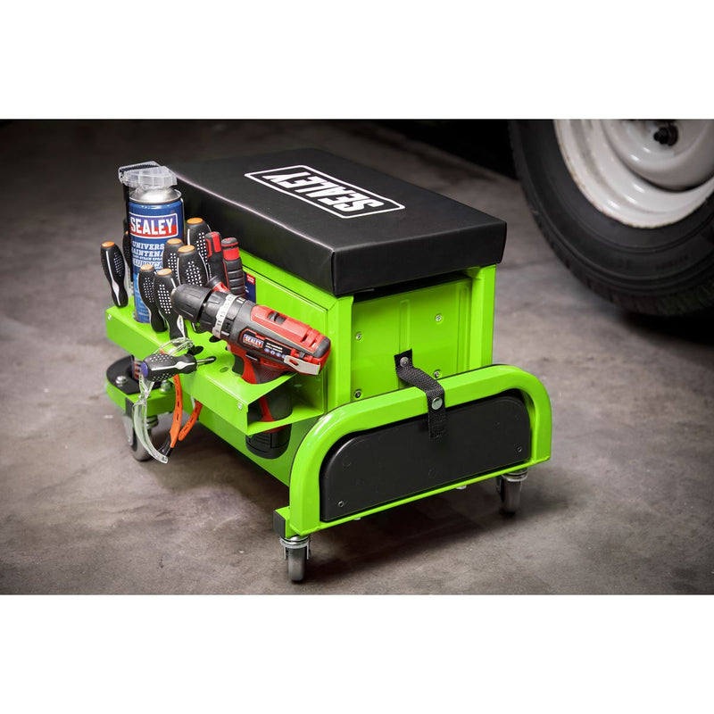 Mechanic's Utility Seat & Toolbox - Green