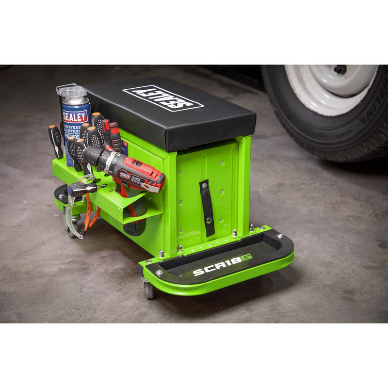 Mechanic's Utility Seat & Toolbox - Green