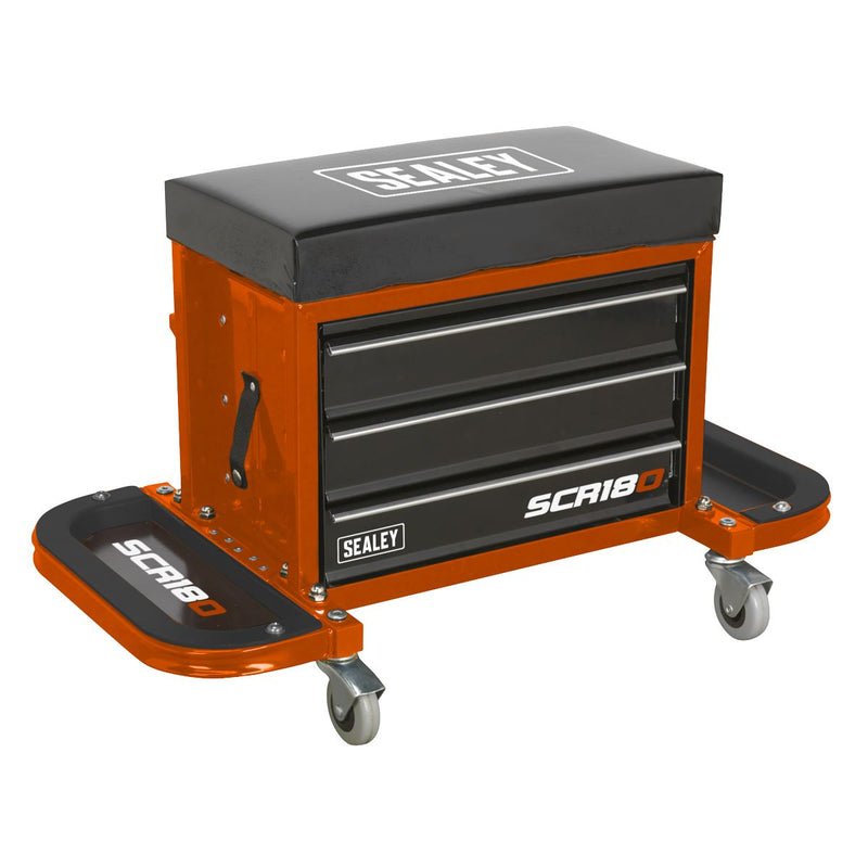 Mechanic's Utility Seat & Toolbox - Orange