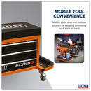 Sealey Mechanic's Utility Seat & Toolbox - Orange SCR18O