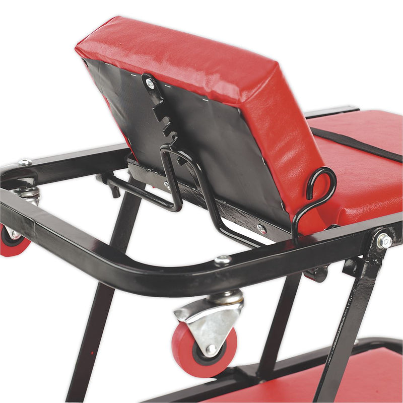 Steel Creeper/Seat with 7 Wheels & Adjustable Head Rest