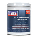 Sealey Red Rubber Grease Tin 500g SCS110