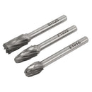 Sealey Tungsten Carbide Rotary Burr Set 3pc - Ripper/Coarse SDBCK3