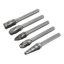 Sealey Tungsten Carbide Rotary Burr Set 5pc - Ripper/Coarse SDBCK5