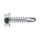 Sealey Self-Drilling Screw 4.8 x 19mm Hex Head Zinc Pack of 100 SDHX4819